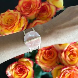 PINK ACRYLIC BRACELET ROSE GOLD